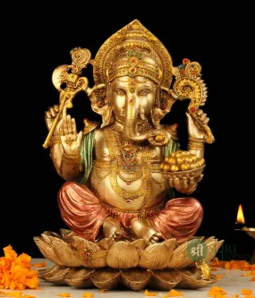 12" LORD GANESHA METAL FINISH