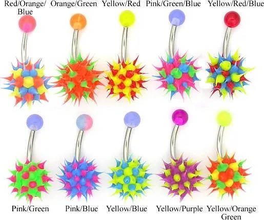 14g 7/16" Koosh Mix Belly Button Rings - Price Per 10