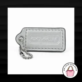 2" Medium COACH PEARL WHITE LEATHER KEY FOB BAG CHARM KEYCHAIN HANGTAG TAG