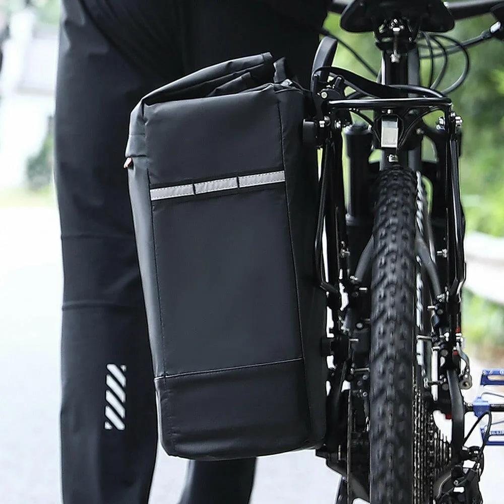 30L Large Capacity Bike Pannier High Reflective Bicycle Shelf Luggage Bag MTB Road Cycling Trunk Bag saddle bag