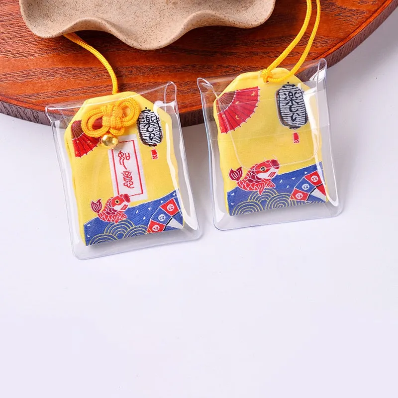 39Style New Omamori Pray Fortune Beauty Health Safe Transparent Wealth Bag Guard Talisman Pendant Keychain Couple Gift