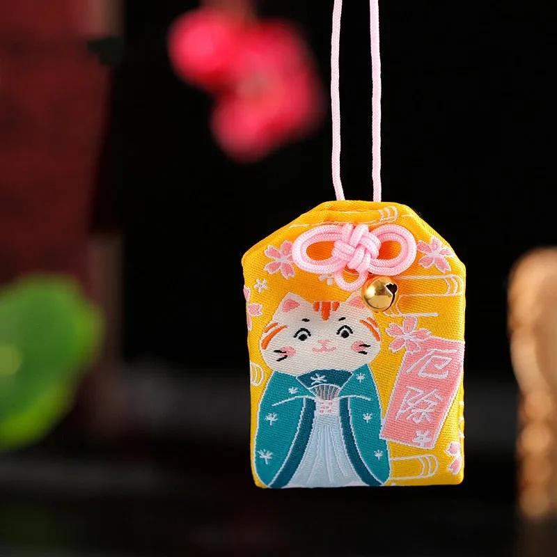 39Style New Omamori Pray Fortune Beauty Health Safe Transparent Wealth Bag Guard Talisman Pendant Keychain Couple Gift