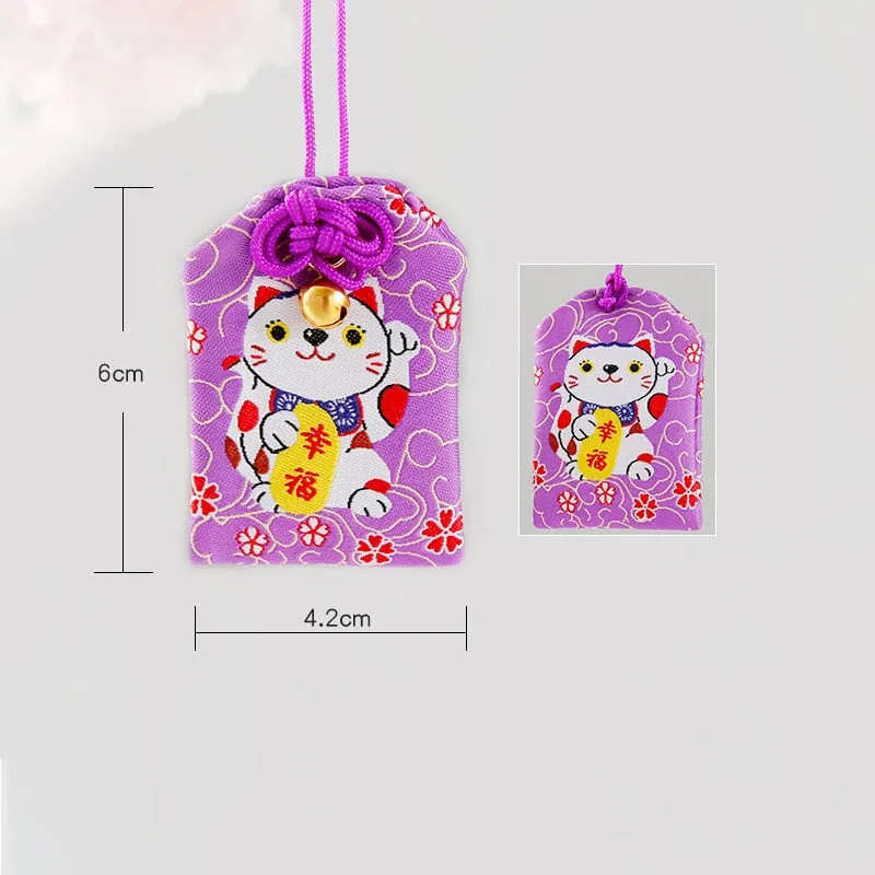 39Style New Omamori Pray Fortune Beauty Health Safe Transparent Wealth Bag Guard Talisman Pendant Keychain Couple Gift