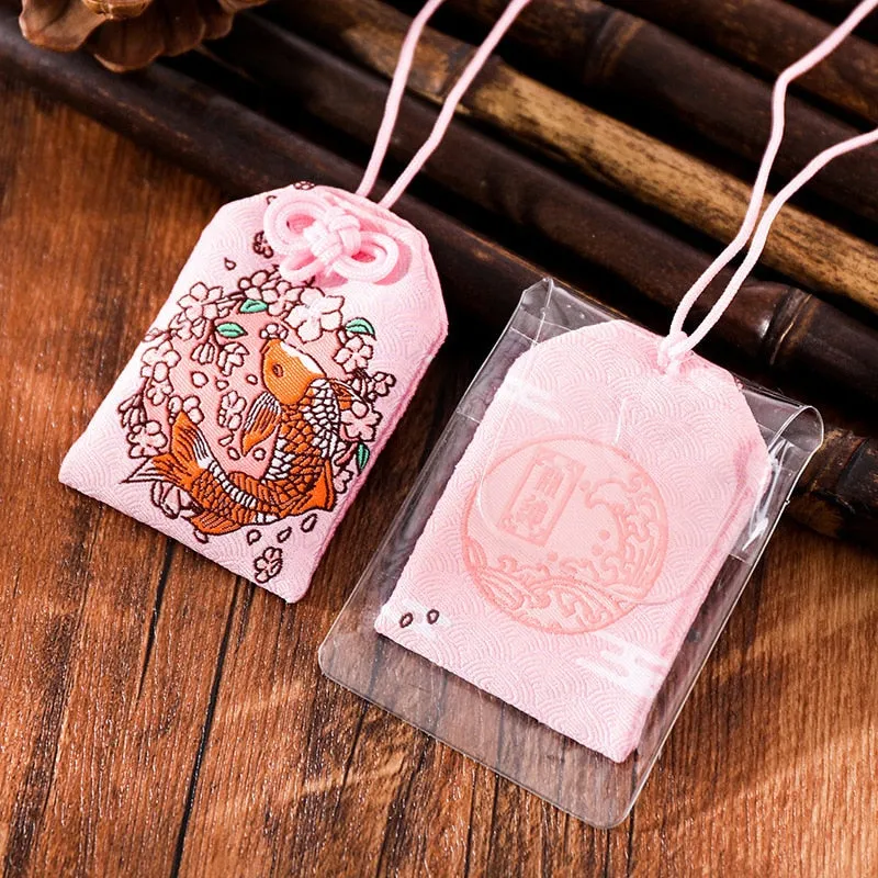 39Style New Omamori Pray Fortune Beauty Health Safe Transparent Wealth Bag Guard Talisman Pendant Keychain Couple Gift