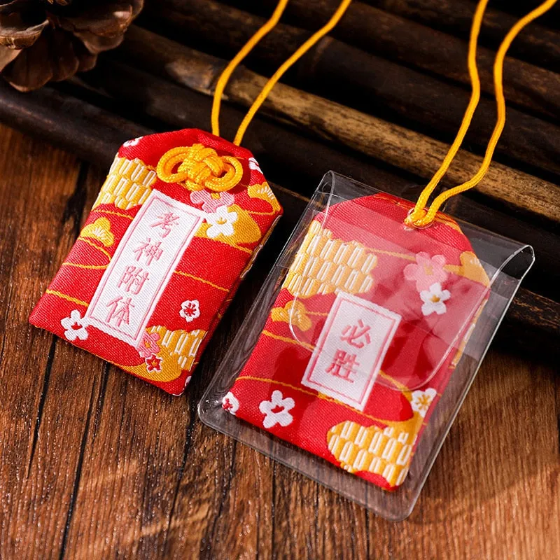 39Style New Omamori Pray Fortune Beauty Health Safe Transparent Wealth Bag Guard Talisman Pendant Keychain Couple Gift