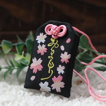 39Style New Omamori Pray Fortune Beauty Health Safe Transparent Wealth Bag Guard Talisman Pendant Keychain Couple Gift