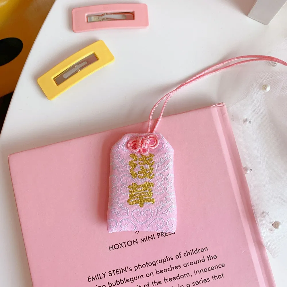 39Style New Omamori Pray Fortune Beauty Health Safe Transparent Wealth Bag Guard Talisman Pendant Keychain Couple Gift