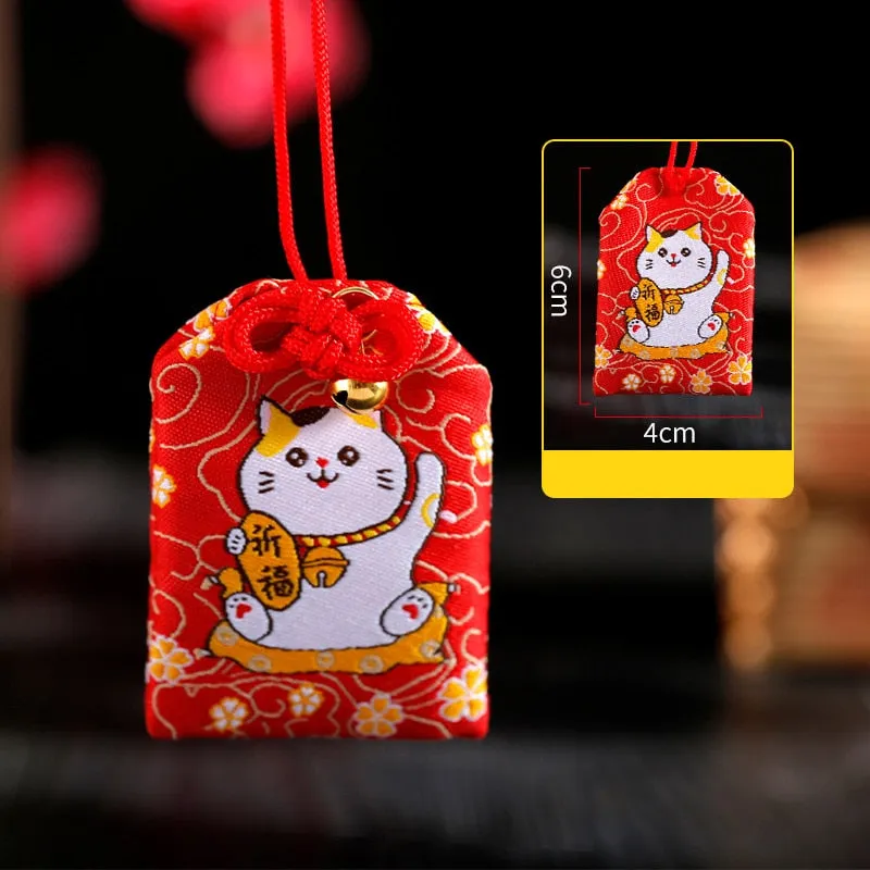 39Style New Omamori Pray Fortune Beauty Health Safe Transparent Wealth Bag Guard Talisman Pendant Keychain Couple Gift