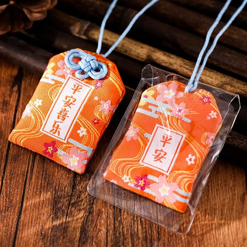 39Style New Omamori Pray Fortune Beauty Health Safe Transparent Wealth Bag Guard Talisman Pendant Keychain Couple Gift