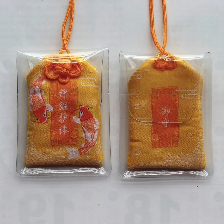 39Style New Omamori Pray Fortune Beauty Health Safe Transparent Wealth Bag Guard Talisman Pendant Keychain Couple Gift