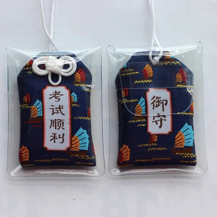 39Style New Omamori Pray Fortune Beauty Health Safe Transparent Wealth Bag Guard Talisman Pendant Keychain Couple Gift