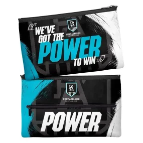 AFL Large Pencil Case - Port Adelaide Power - Neoprene - 33cm x 21cm