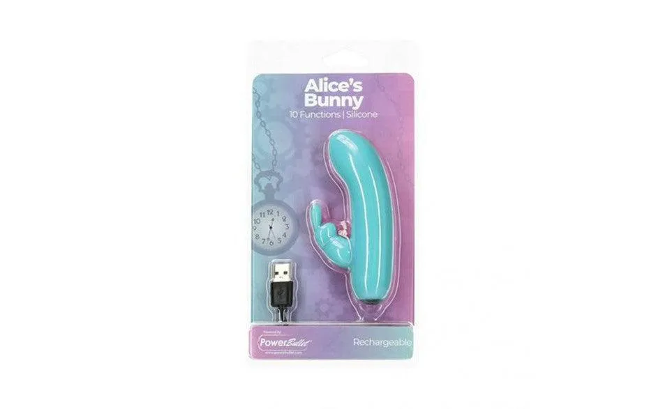 Alices Bunny Rechargeable Bullet w Rabbit Sleeve Teal