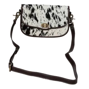 Angus Ridge Leather & Hairon Bag In Dark Hair-On Hide