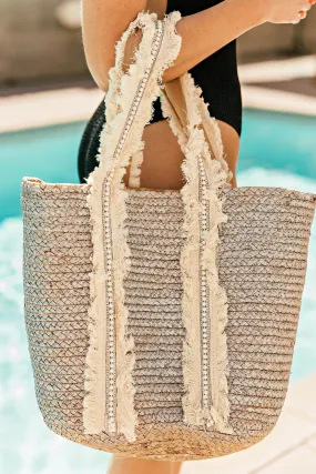 AS SEEN ON ASHLEE NICHOLS!! Cancun Silver Beach Bag