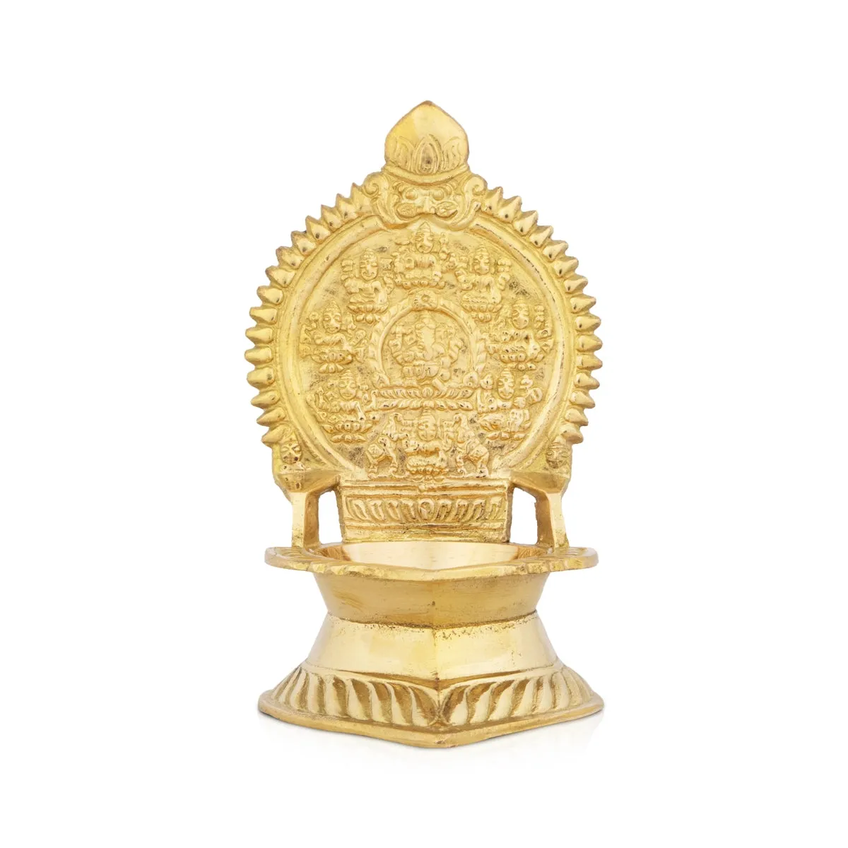 Ashta Lakshmi Vilakku - 5.5 x 3 Inches | Ashta Lakshmi Deepam/ Brass Lamp for Pooja/ 350 Gms Approx