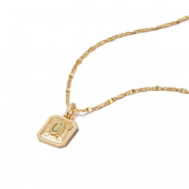 August Birthstone 18ct Gold Plated Necklace BS08_GP