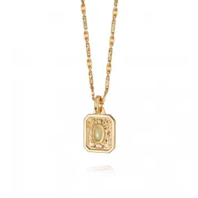 August Birthstone 18ct Gold Plated Necklace BS08_GP