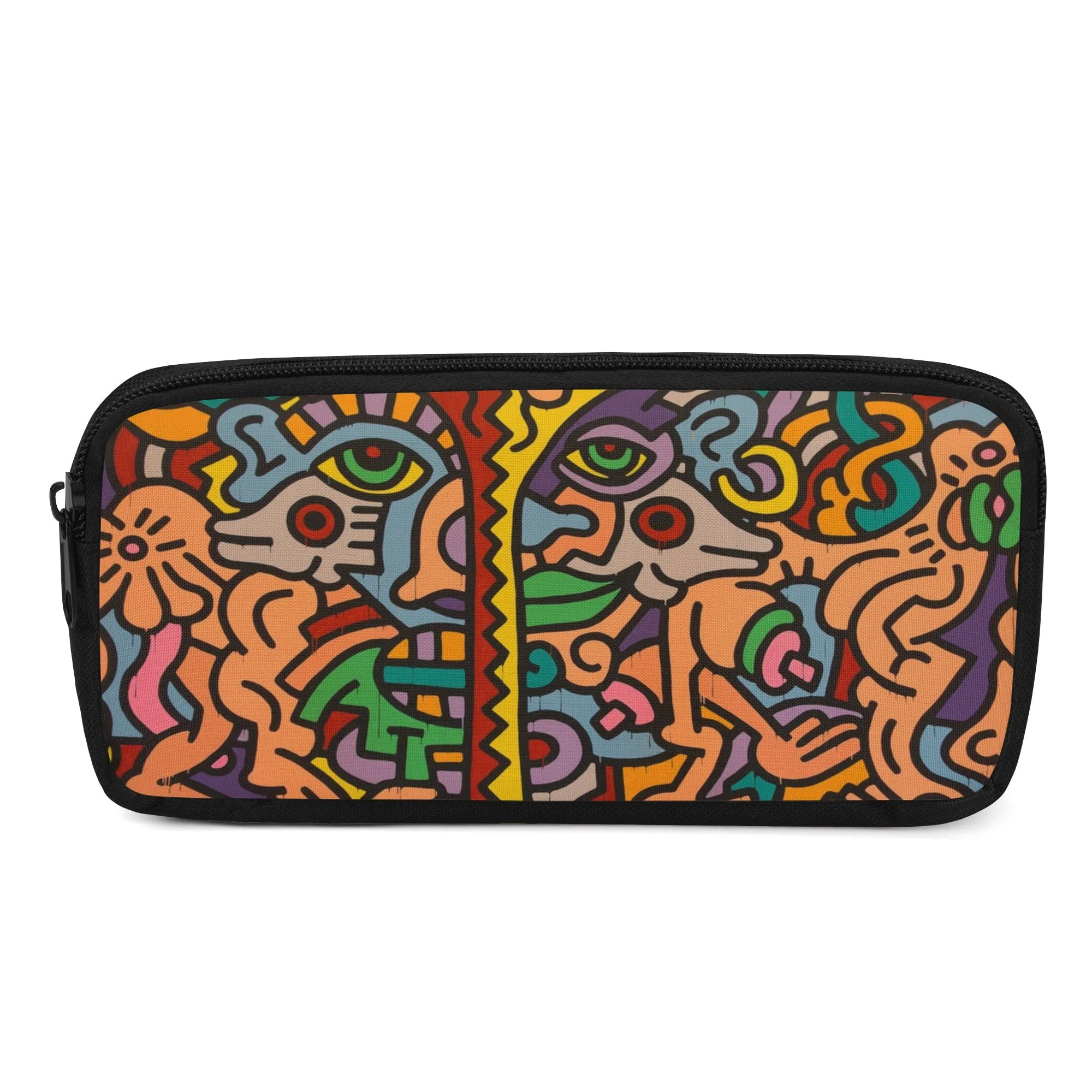 Back to school | Canvas Pencil Case | One-Side Printed | High Quality | Spacious | Abstract Art