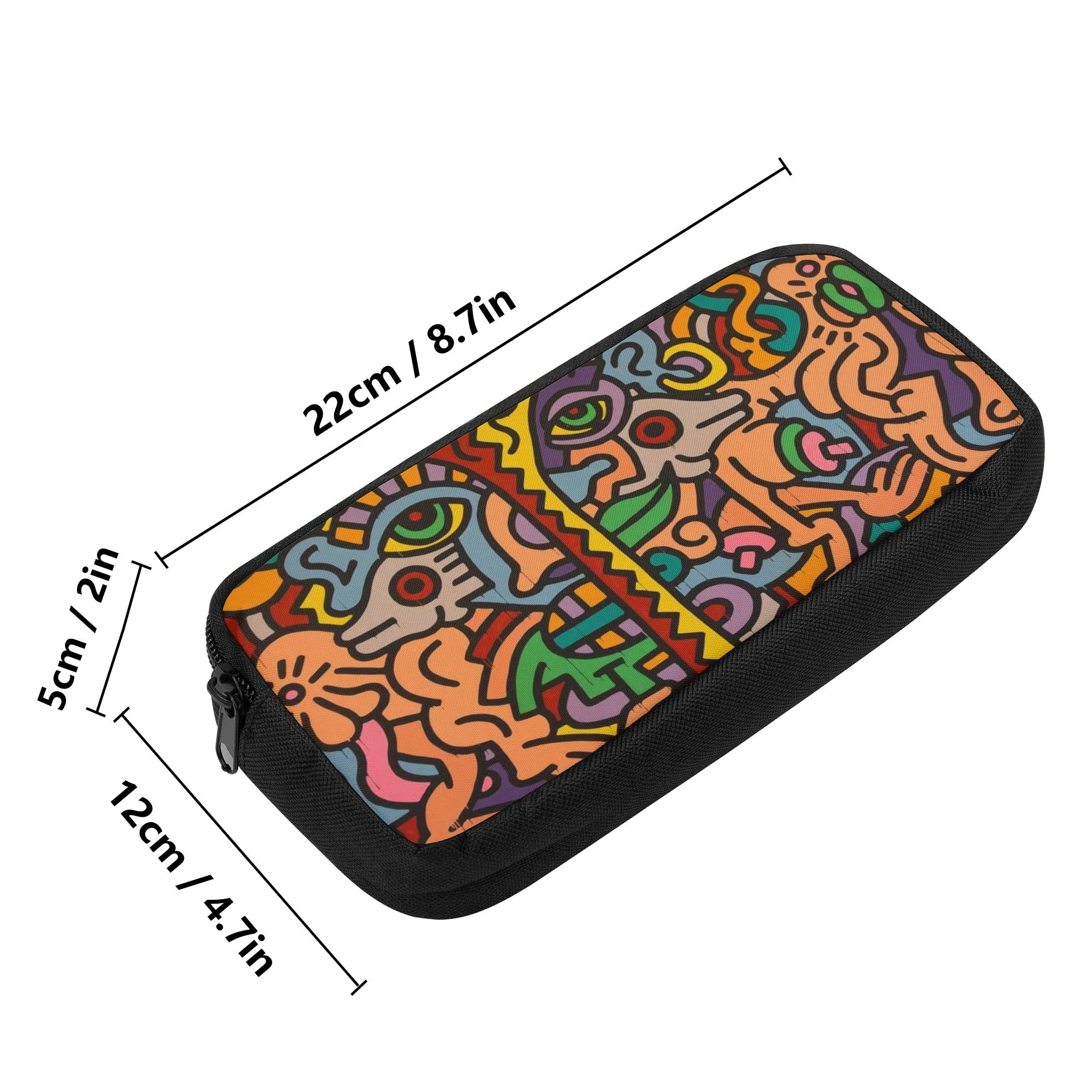 Back to school | Canvas Pencil Case | One-Side Printed | High Quality | Spacious | Abstract Art