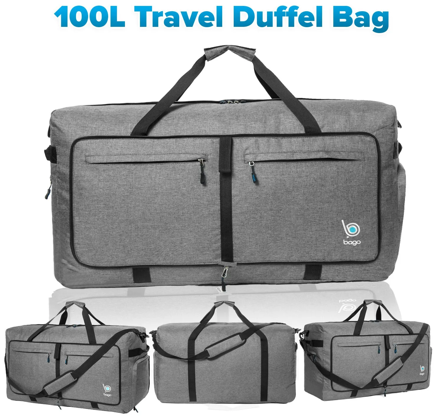 Bago 100L Travel Duffel Bags for Men & Women - 29" X Large Duffle Bag Luggage