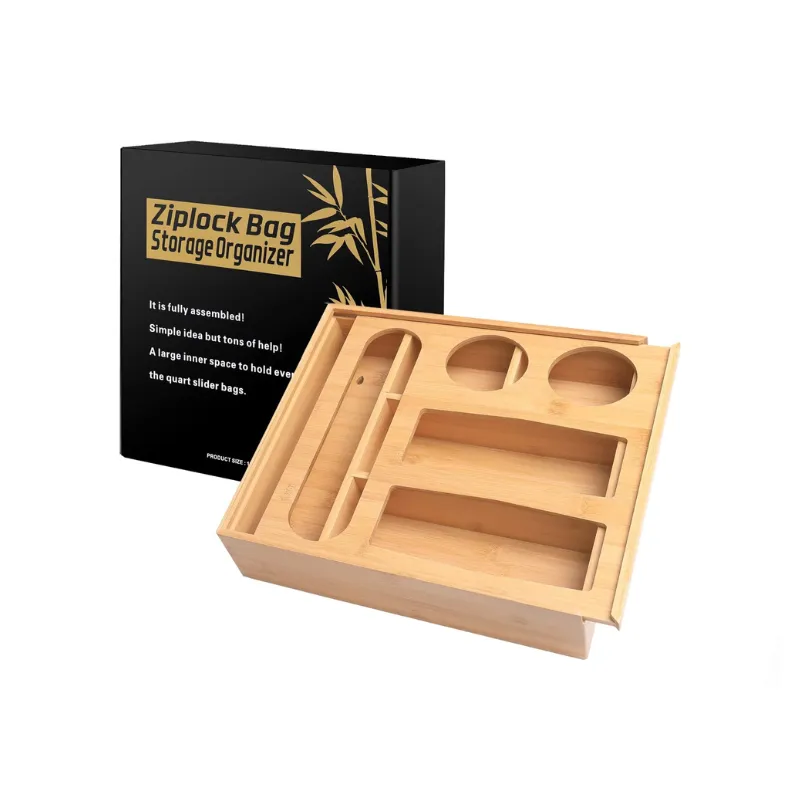 Bamboo Ziplock Bag Storage Organizer