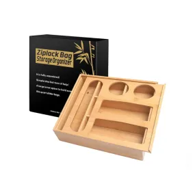 Bamboo Ziplock Bag Storage Organizer