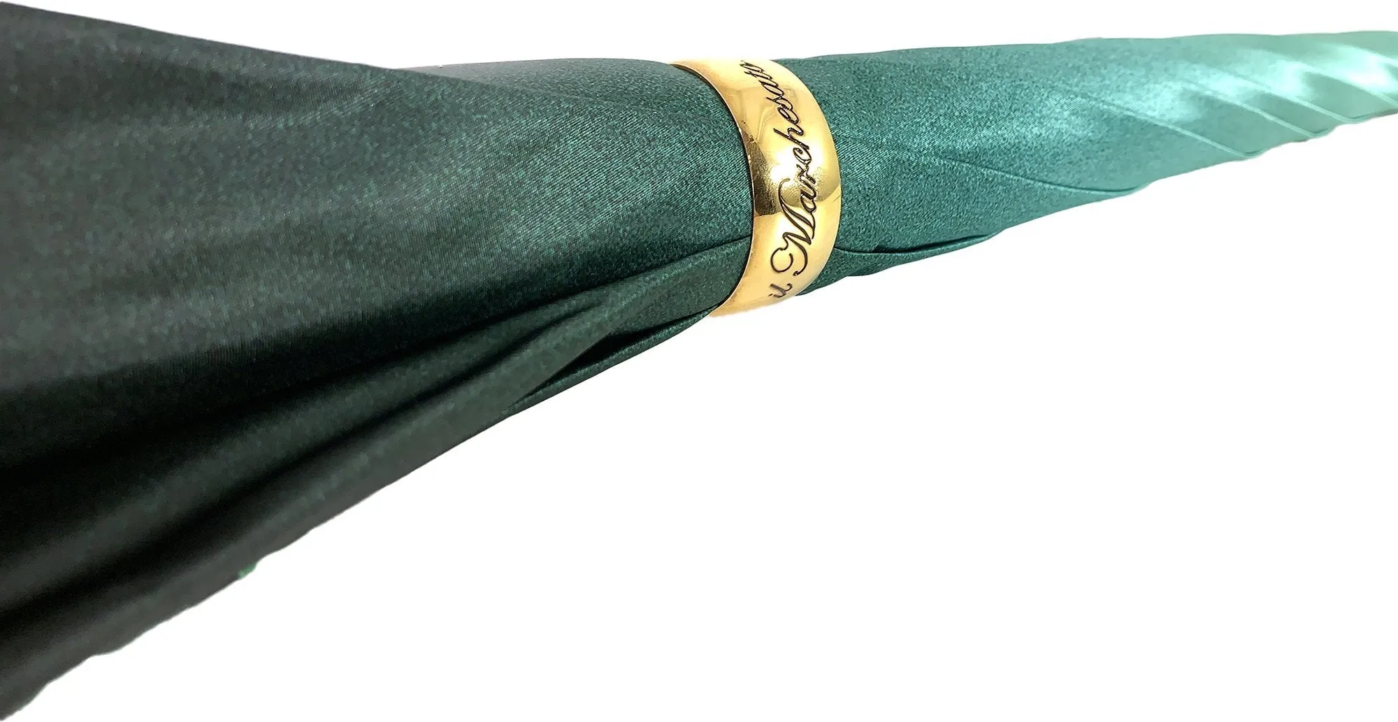 Beautiful Double Canopy Umbrella in a Luxurious Green Satin