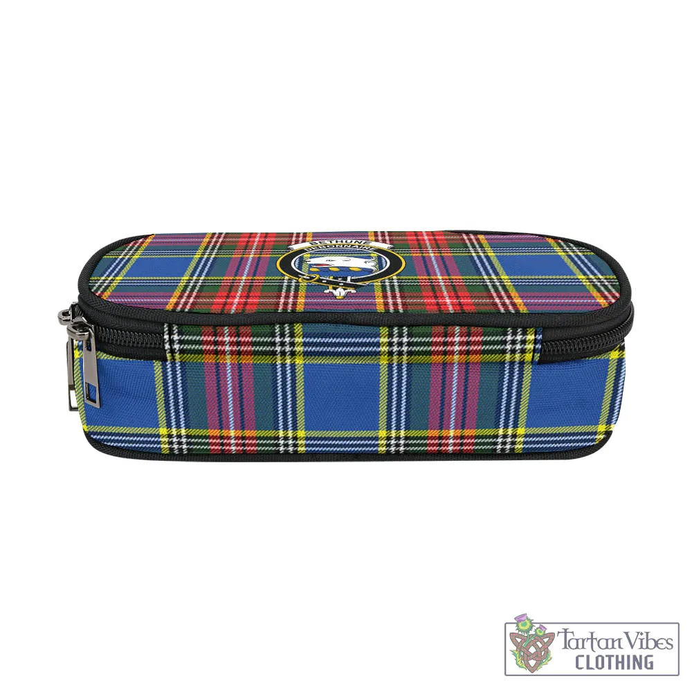 Bethune Tartan Pen and Pencil Case with Family Crest