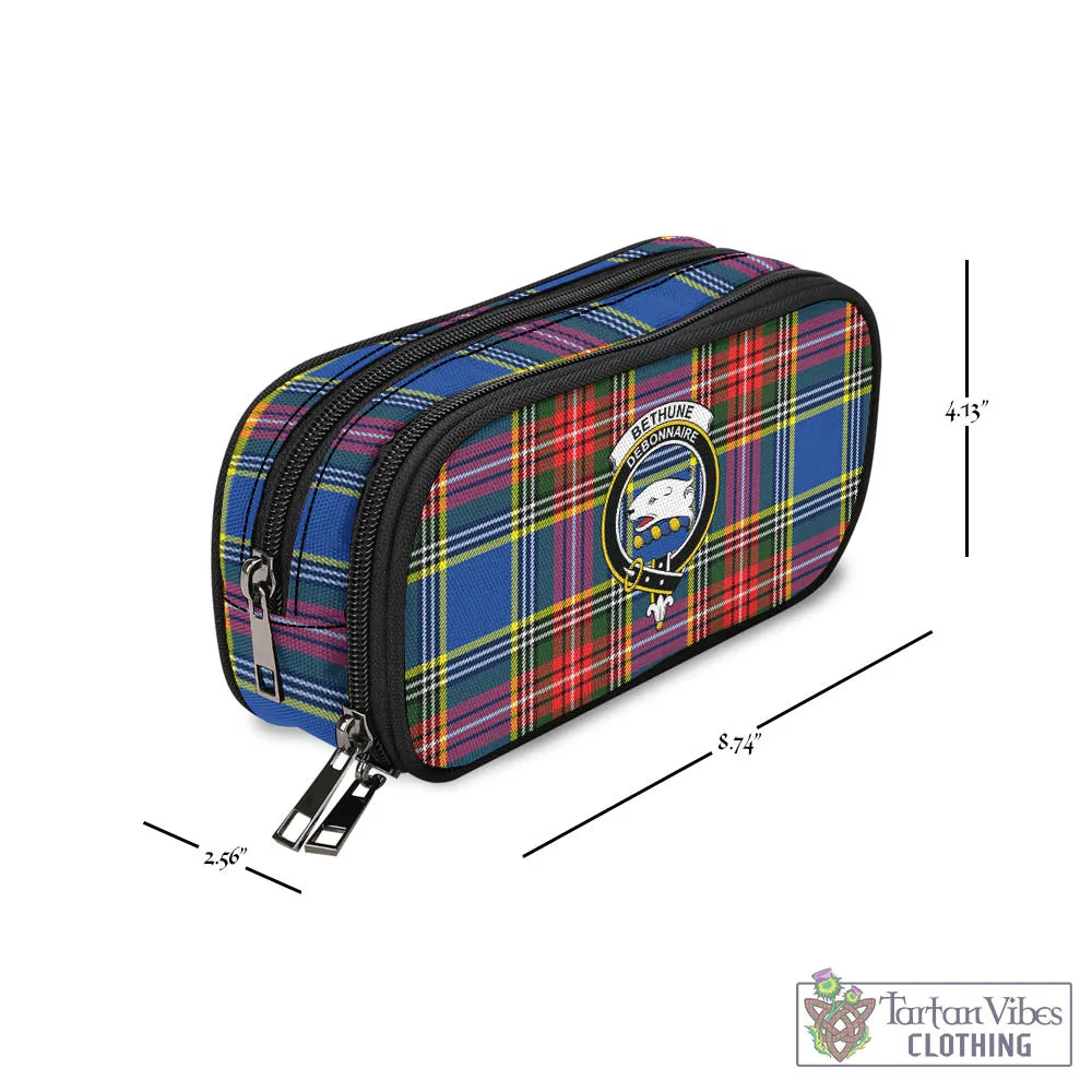 Bethune Tartan Pen and Pencil Case with Family Crest