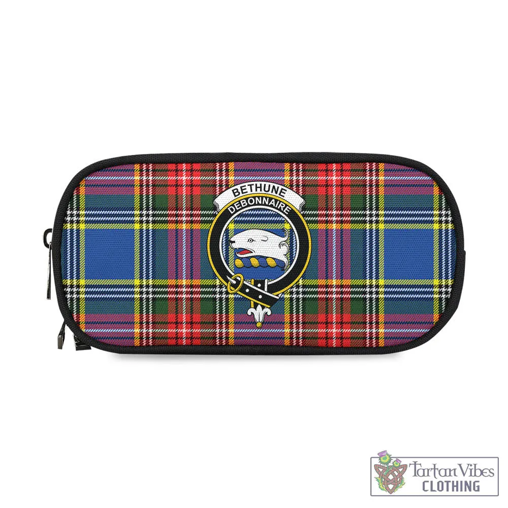 Bethune Tartan Pen and Pencil Case with Family Crest