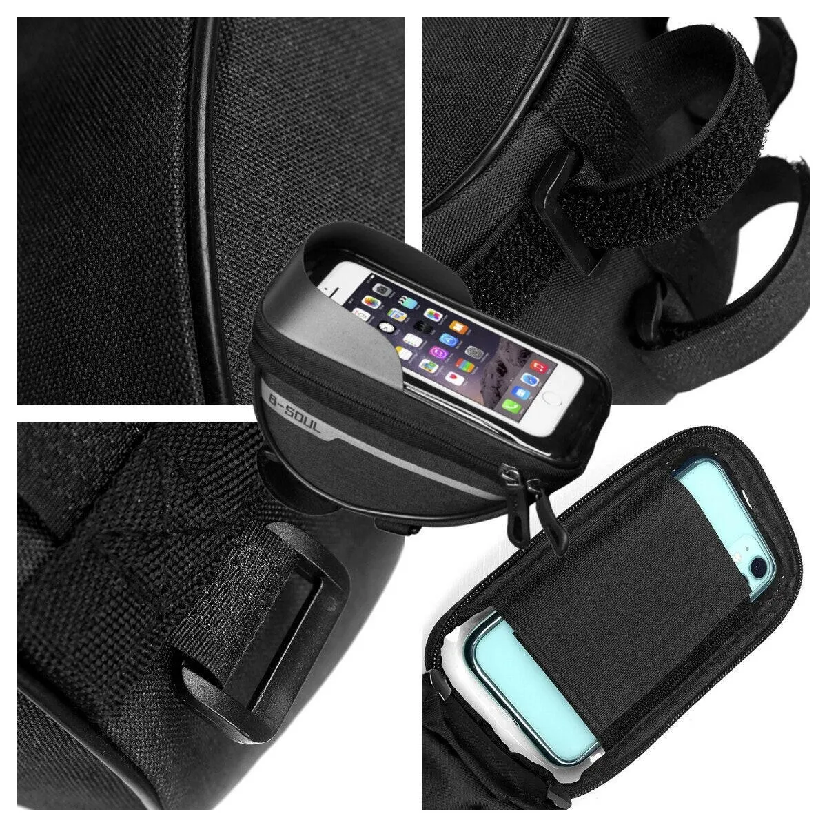 Bicycle Bag 1L Frame Front Top Tube Bike Bag Handlebar Mtb Touch Screen Cycling Bag Phone Holder Bicycle Accessories