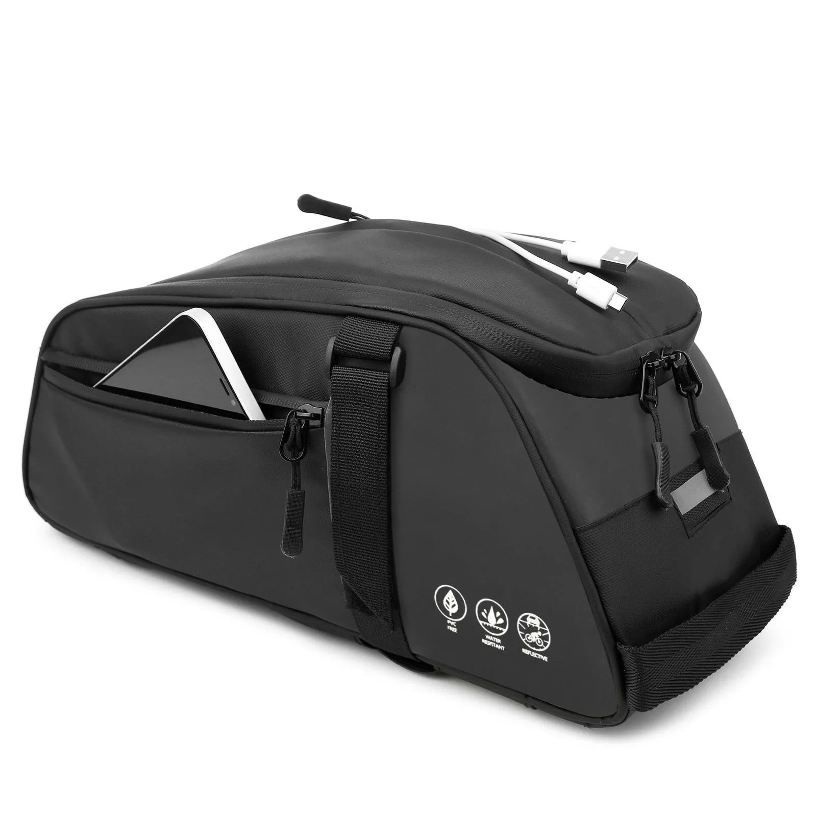 Bicycle Bag Panniers PU Waterproof Bike Rear Rack Bag Multifunctional Bicycle Carrier Cycling Rear Rack Should Bag