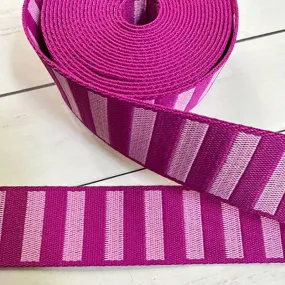 Bold Stripe Webbing in Berry/Peony