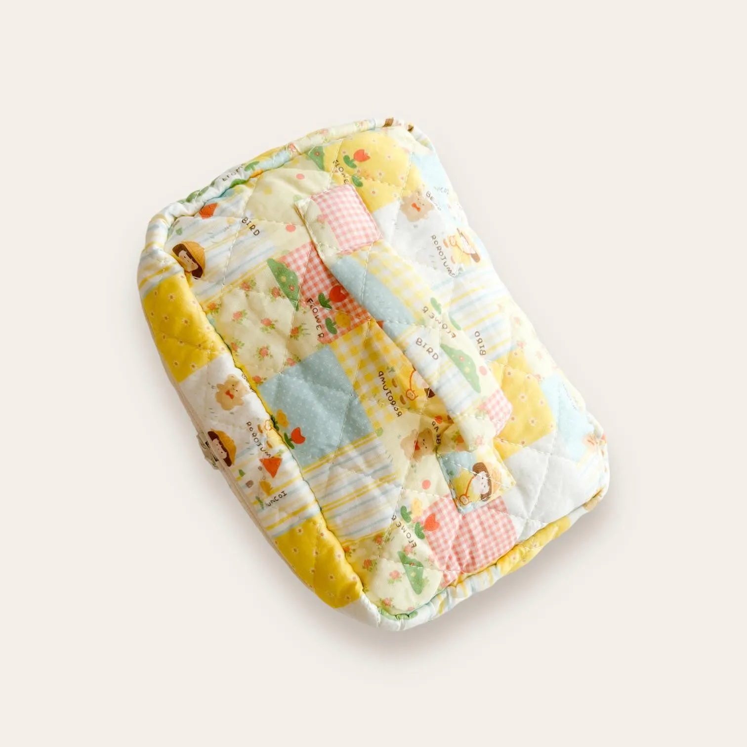 BOLSO Pattern Print Quilted Vanity Organizer Case Bag