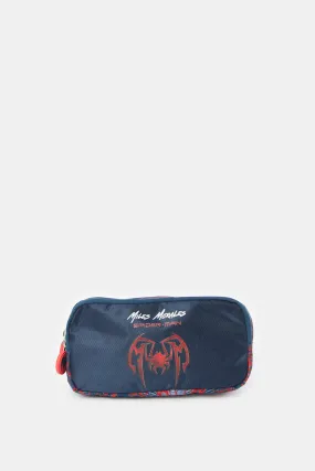 Boys Black And Red Spiderman Print Pencil Case