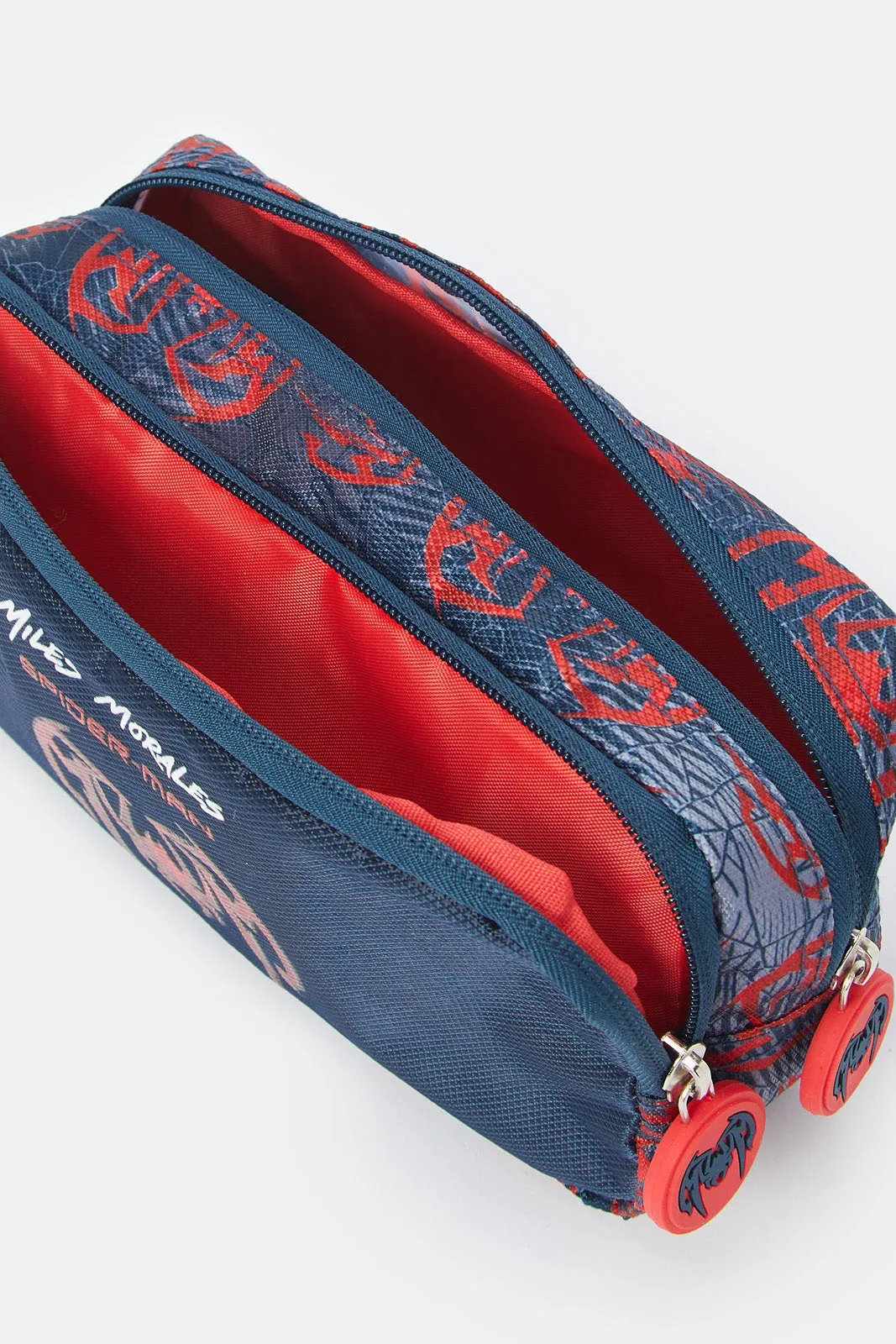 Boys Black And Red Spiderman Print Pencil Case