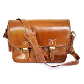 Brown Stone Leather Bag Flexi Satchel Medium - Tan