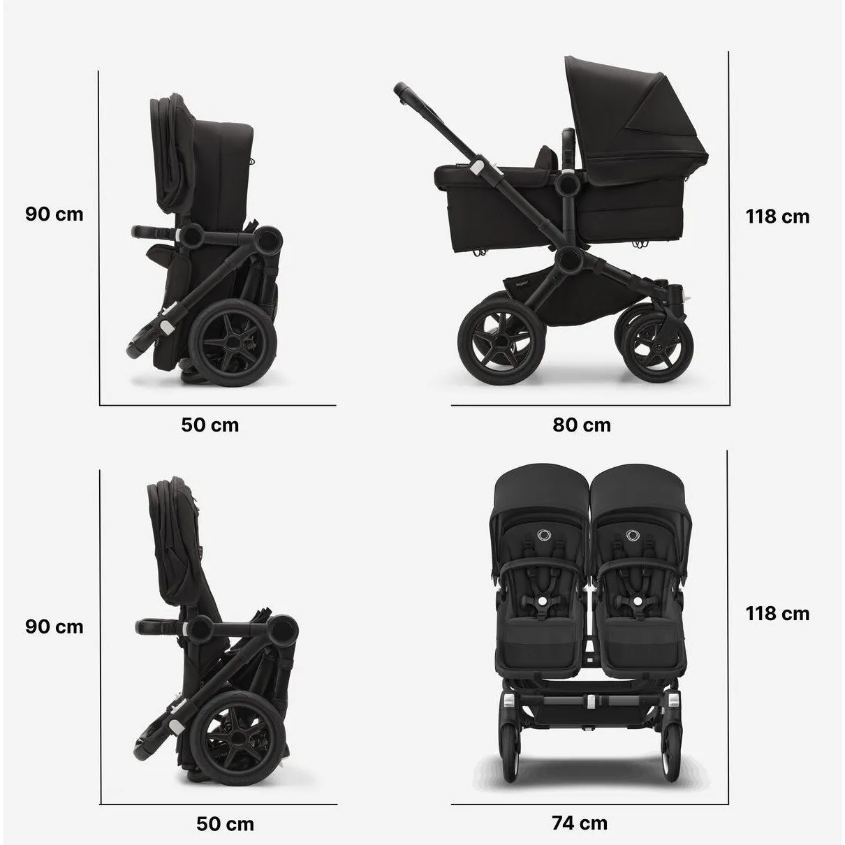 Bugaboo Donkey 5 Twin Complete (2 Bassinets and 2 Seat Stroller)