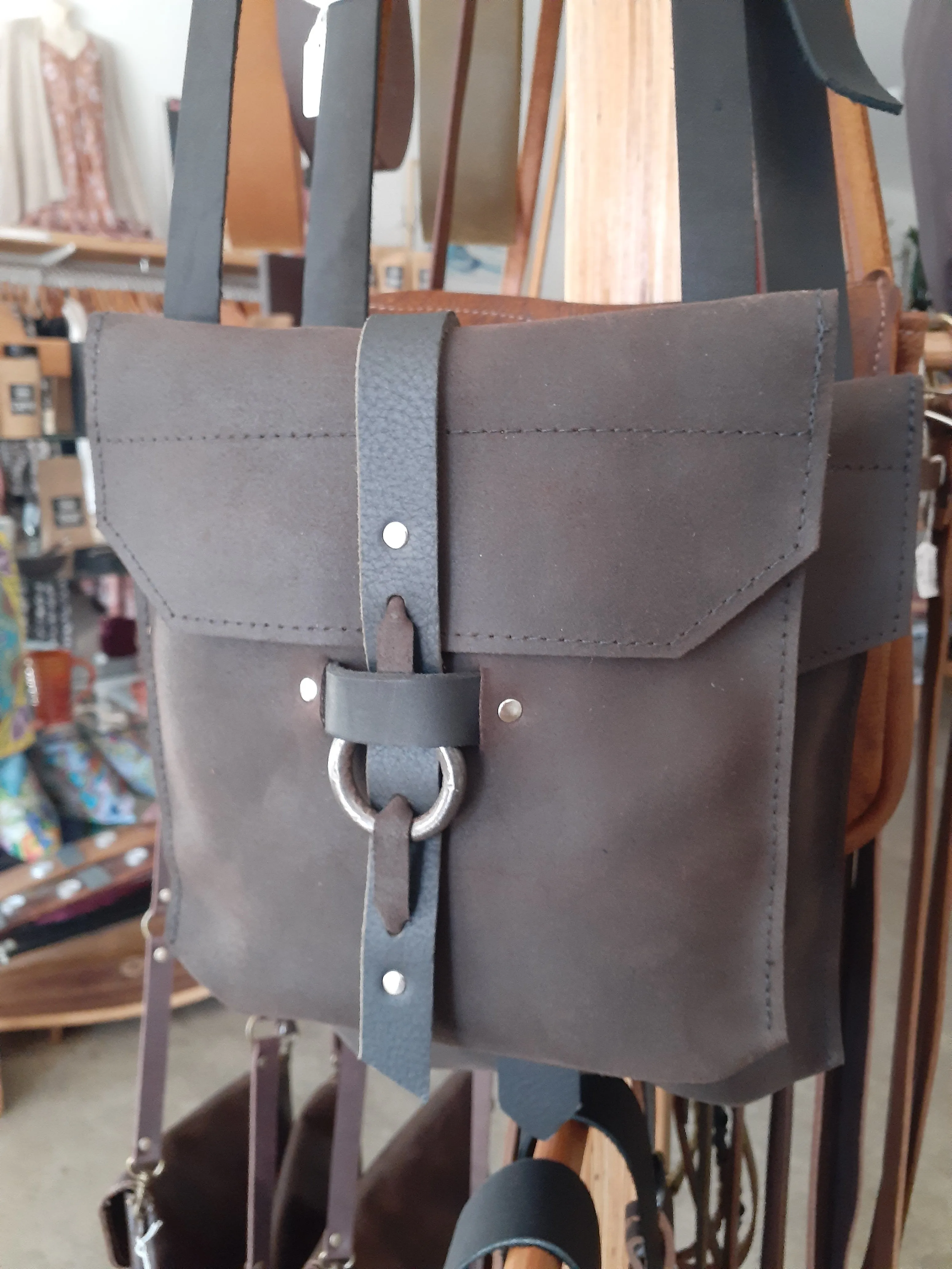 Charcoal Leather Bag