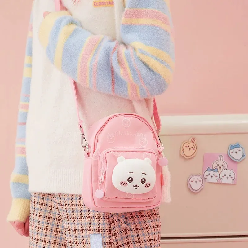 ChiiKawa X Miniso | ChiiKawa Hachiware Usagi Plush Head Mini Shoulder Bag - Kawaii Item Plush Cute Decoration