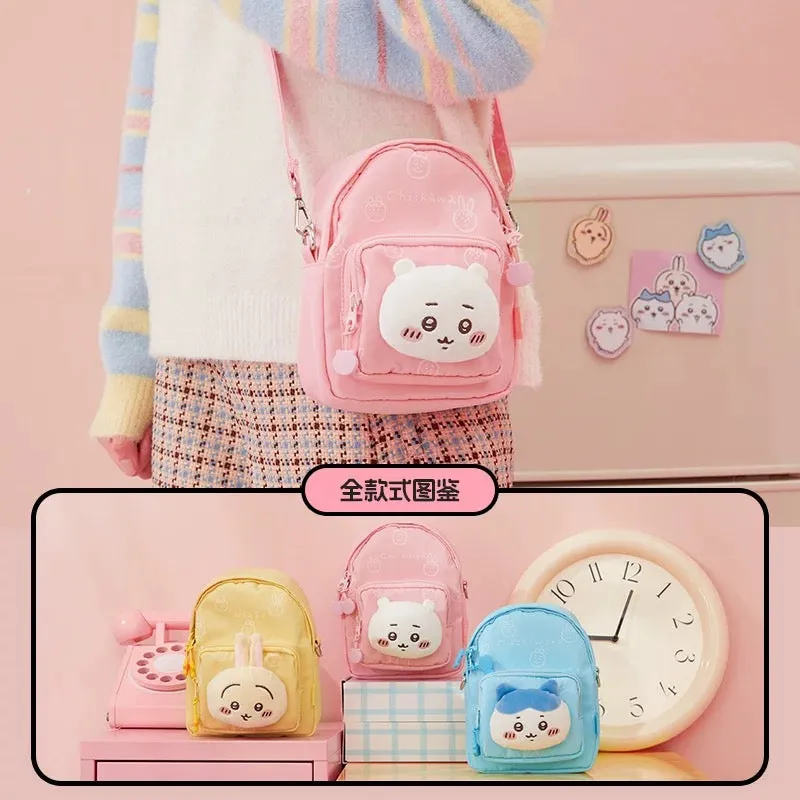 ChiiKawa X Miniso | ChiiKawa Hachiware Usagi Plush Head Mini Shoulder Bag - Kawaii Item Plush Cute Decoration