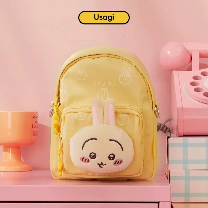 ChiiKawa X Miniso | ChiiKawa Hachiware Usagi Plush Head Mini Shoulder Bag - Kawaii Item Plush Cute Decoration