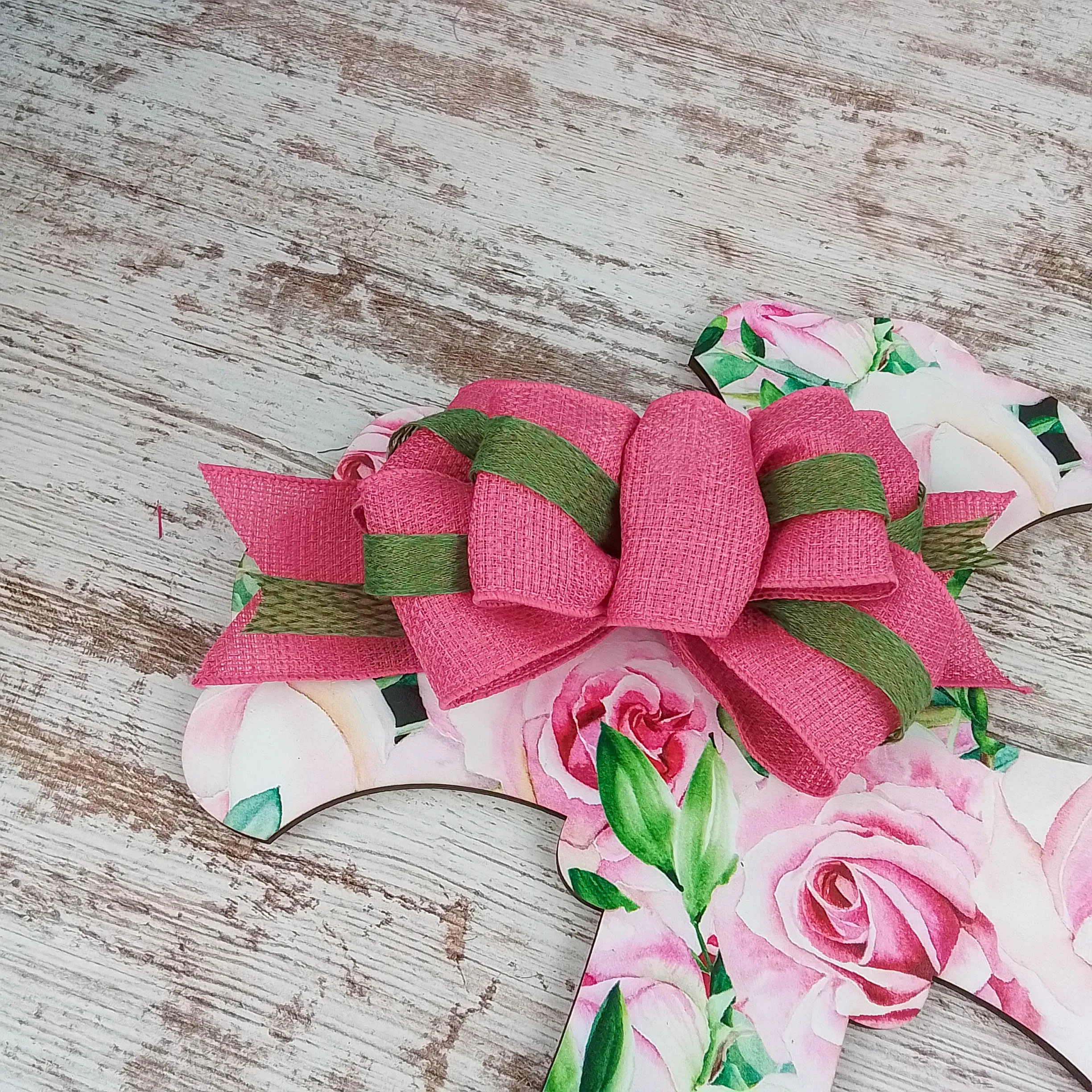 Christian Cross Door Hanger, Floral Birch Wood Decoration, Spiritual Home Décor