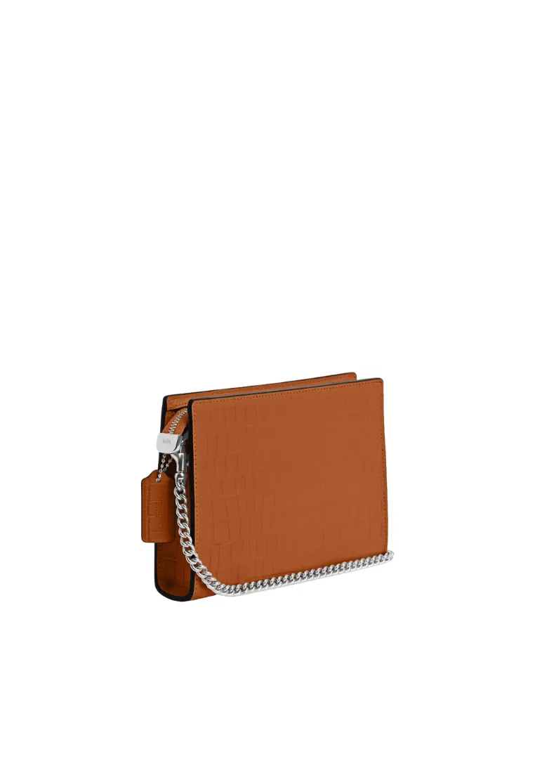 Coach Slim Crossbody Bag Signature In Washed Orange CR237