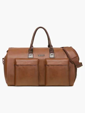 Convertible Leather Garment Bag for Travel