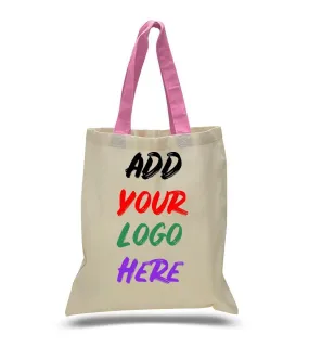 CUSTOM TOTE BAG WITH COLOR HANDLES 100% COTTON