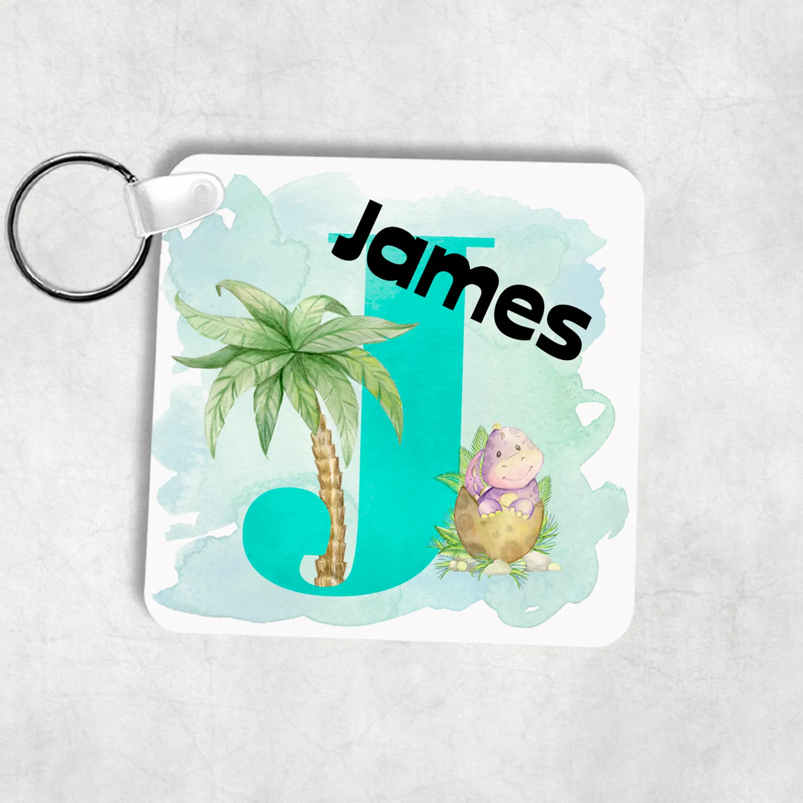 Dinosaur Alphabet Personalised Keyring Bag Tag