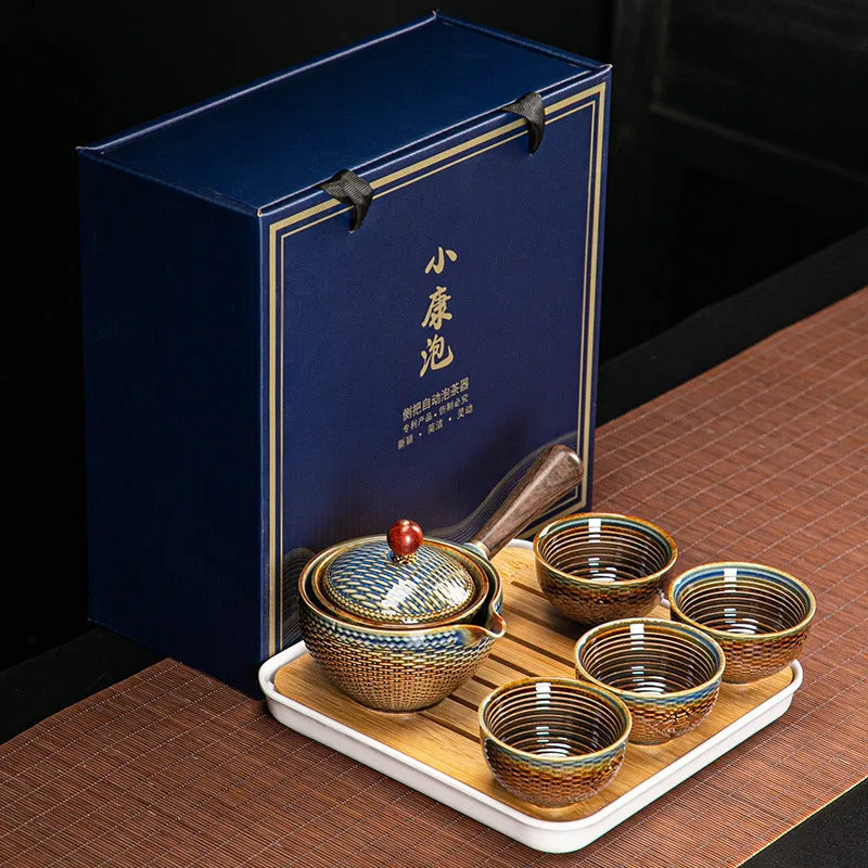 Dongni Simple 360 Degree Rotation Xiaoyao Teapot Tea Set