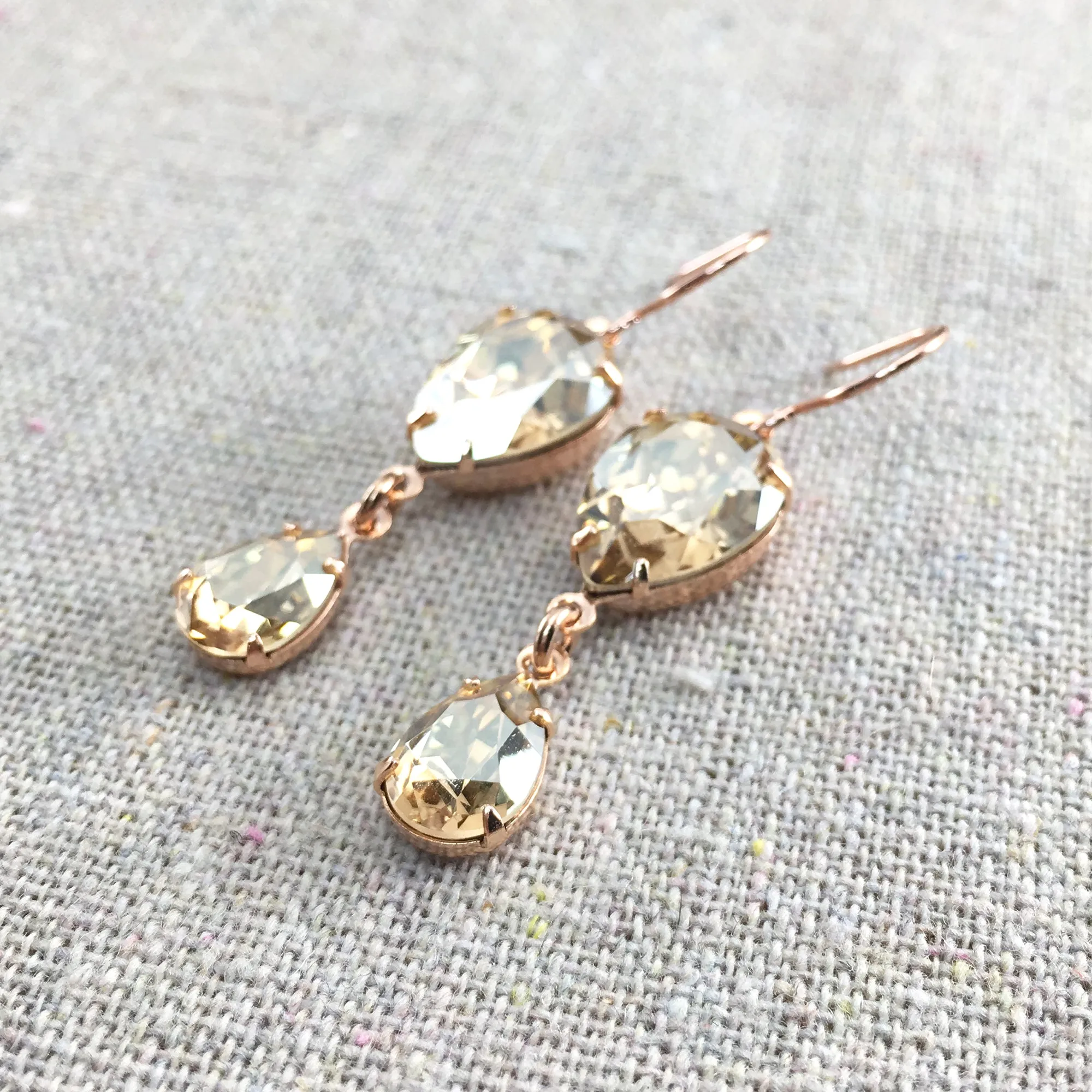 Double Pear Dangling Earrings